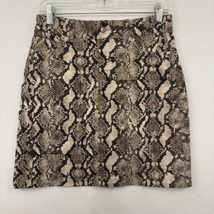 Boston Proper Snakeskin‎ Print Mini Skort Size 6 Lined Cotton Blend